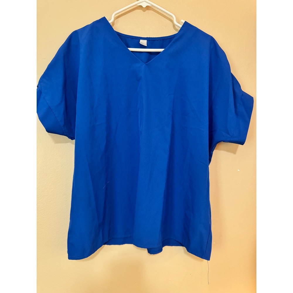 Zara Basic Collection Royal Blue V-Neck Oversized Blouse Top Womens Medium
